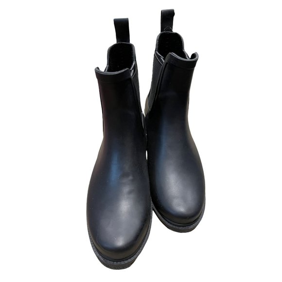 J. Crew Factory Black Chelsea Rain Boots AA538 Black - Picture 3 of 6